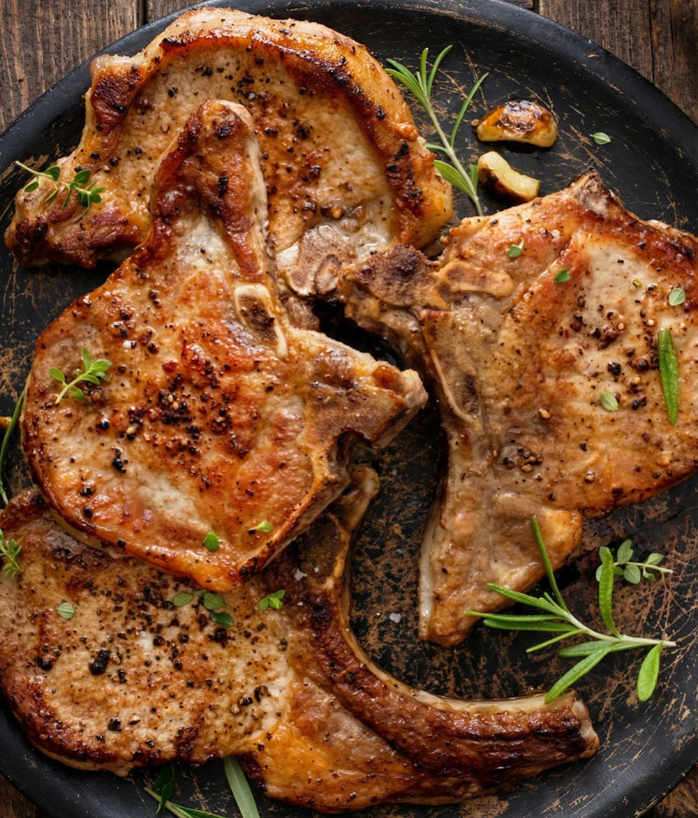 Air Fryer Tuscan Pork Chops (Porchetta-Inspired)