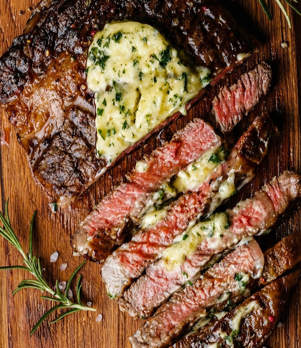 Air Fryer Steak with Garlic Herb Butter (Restaurant-Quality at Home)