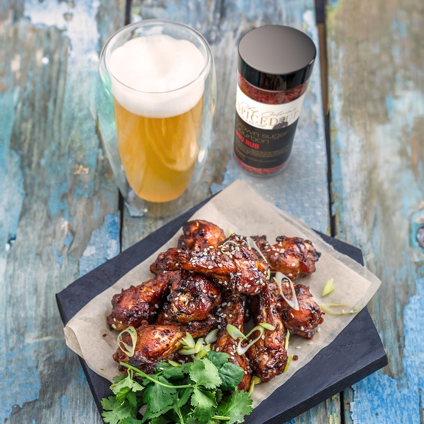 Spiced Up Spicy Style BBQ Wings with Avocado Ranch Dressing